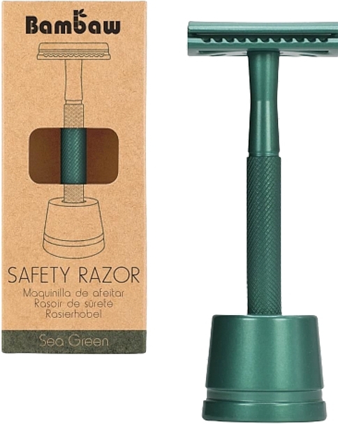 Бритва на подставке - Bambaw Safety Razor Sea Green — фото N1