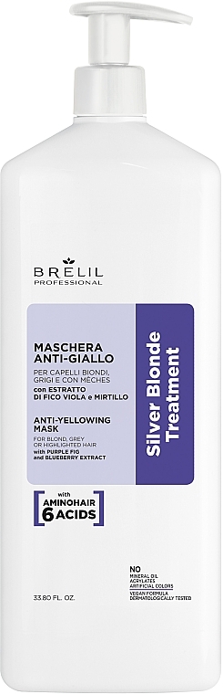 Маска для нейтрализации желтизны волос - Brelil Silver Blonde Treatment Anti-Yellowing Mask — фото N3