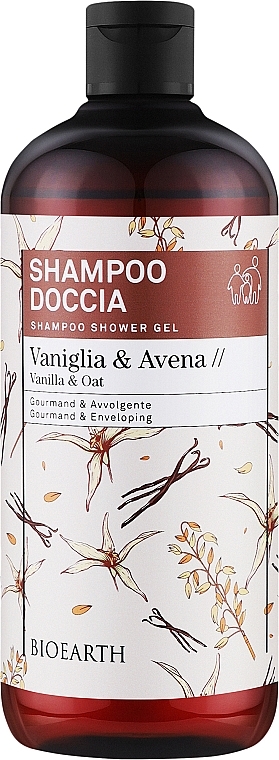 Шампунь-гель для душу "Ваніль і овес" - Bioearth Family Vanilla & Oat Shampoo Shower Gel — фото N2