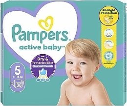 Подгузники Active Baby 5 (11-16 кг), 38 шт. - Pampers — фото N2