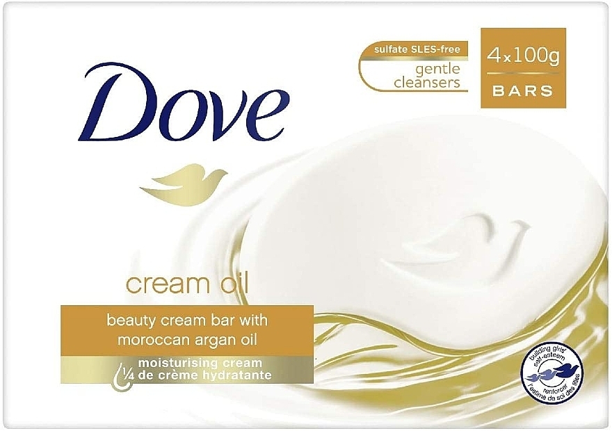 ПОДАРУНОК! Крем-мило "Дорогоцінні олії" - Dove Cream Oil Beauty Bar With Moroccan Oil — фото N4