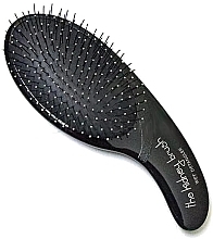 Щетка массажная для волос, искусственная щетина, черная - Olivia Garden Expert Care Curve Nylon Bristles Matt Black — фото N1