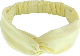 Пов'язка, трикотаж, переплетення, блідо-жовта, Knit Twist - MAKEUP Hair Accessories — фото N1