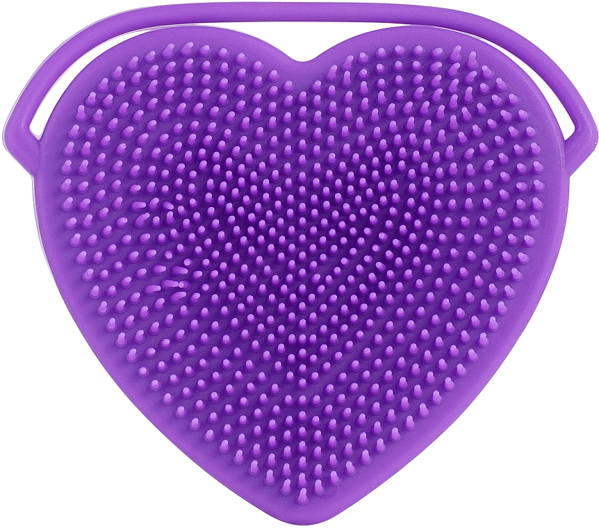 Спонж силиконовый для умывания и массажа, PF-59, сердце, фиолетовый - Puffic Fashion — фото N2