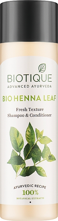 Шампунь з кондиціонером - Biotique Bio Henna Leaf Fresh Texture Shampoo & Conditioner With Color