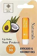 Бальзам для губ з ароматом ванілі - Olive Spa Naturals Sun Protect Lip Balm — фото N1