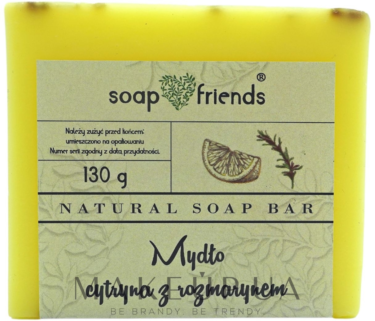 Натуральное мыло для тела "Лимон и розмарин" - Soap&Friends — фото 130g
