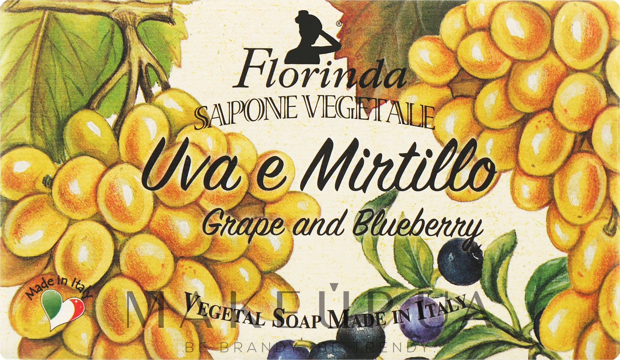 Мило натуральне "Виноград і чорниця" - Florinda Grape and bluebarry Natural Soap — фото 100g