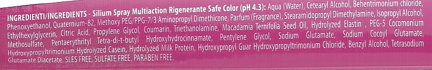 Спрей для збереження кольору фарбованого волосся «10 переваг у 1» - Silium Safe Color Spray Color Protector 10 Benefits in 1 — фото N2