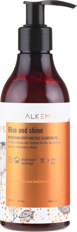Очищувальний гель для обличчя та тіла - Alkemie Refreshing Body And Face Cleansing Gel Rise And Shine — фото N1