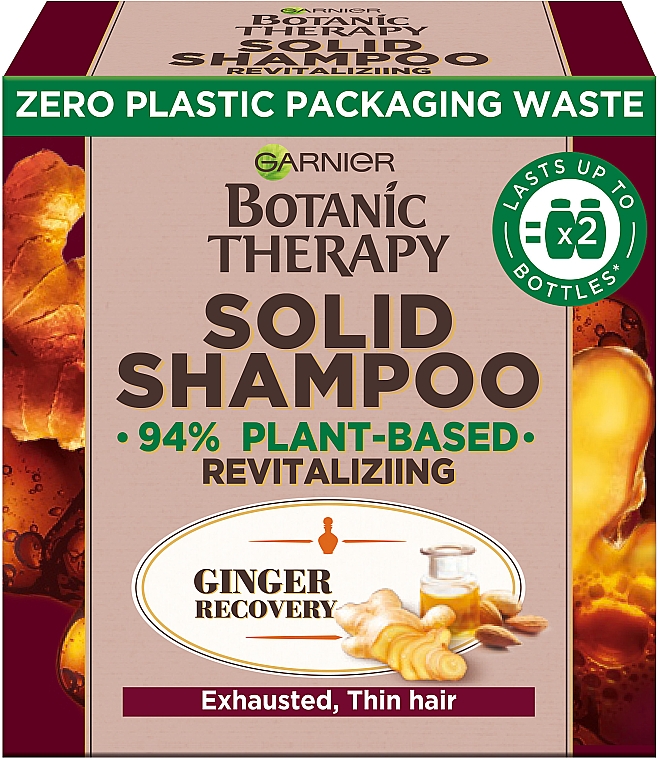 Твердый шампунь для истощенных, тонких волос "Имбирное восстановление" - Garnier Botanic Therapy Solid Shampoo  — фото N3