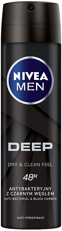 Дезодорант-антиперспірант спрей для чоловіків - NIVEA MEN Deep Antiperspirant Deodorant Spray — фото N1