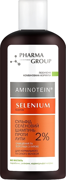Сульфид селеновый шампунь против перхоти для нормальных и сухих волос - Pharma Group Aminotein Shampoo — фото N3