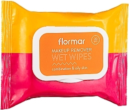 Вологі серветки для зняття макіяжу для жирної та комбінованої шкіри - Flormar Make-Up Remover Wet Wips — фото N1