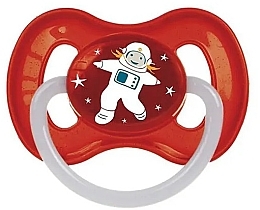 Парфумерія, косметика Пустушка латексна кругла 0-6 місяців "Space", червона - Canpol Babies