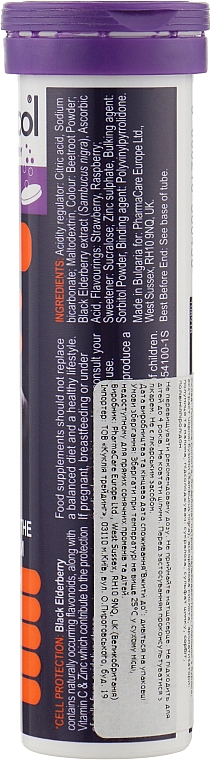 Шиплячі таблетки для імунітету "Чорна бузина + вітамін С + цинк" - Sambucol Immuno Forte — фото N2