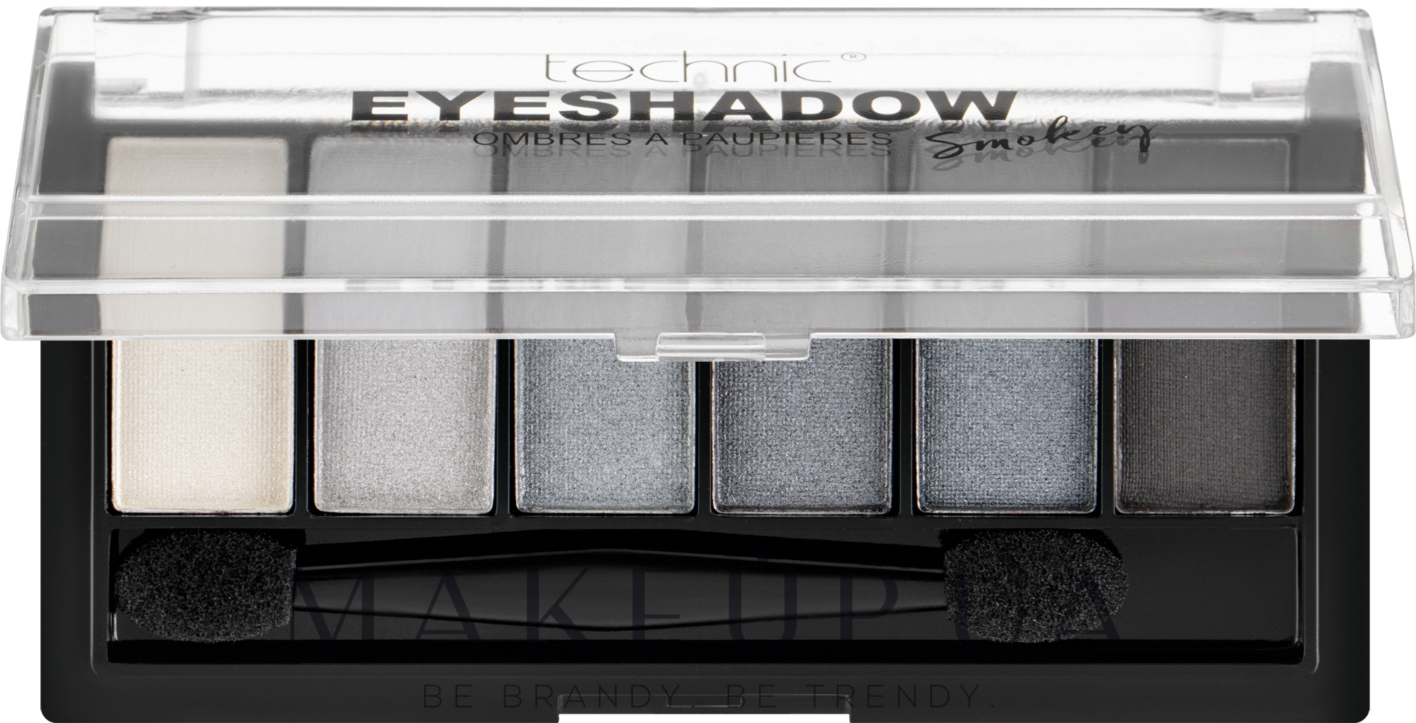 Палетка тіней для повік - Technic Cosmetics Smokey Eyeshadows Palette 6 Colours — фото 7.2g