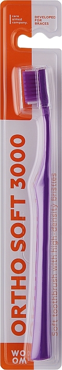 Зубна щітка ортодонтична м'яка, бузкова - Woom Ortho Soft 3000 Toothbrush — фото N1