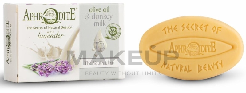 Оливкове мило з молоком ослиці і ароматом лаванди "Еліксир молодості" - Aphrodite Advanced Olive Oil & Donkey Milk — фото 85g