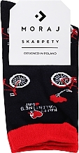 Парфумерія, косметика Подарункові шкарпетки "Валентинки", 1 пара, червоно-чорні з велосипедами - Moraj