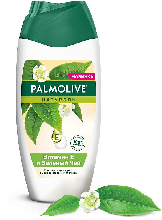 Гель-крем для душа с увлажняющим молочком "Витамин Е и зеленый чай" - Palmolive Naturals — фото N2