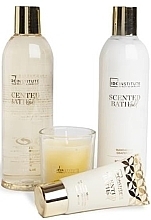 Набір - IDC Institute Scented Bath Gold (sh/gel/240ml + b/lot/240ml + b/scrub/30ml + candle/1pcs) — фото N2