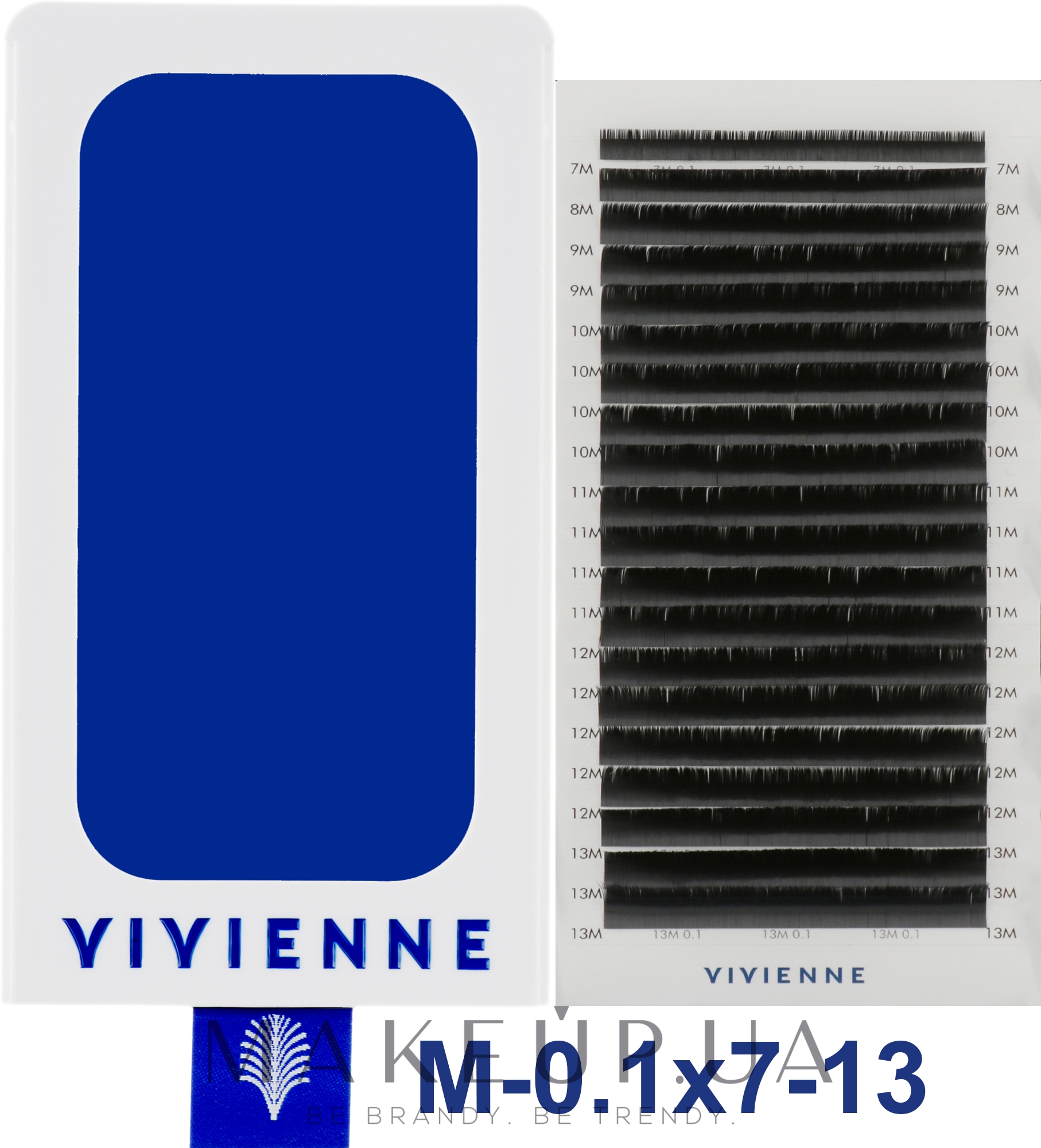 Накладные ресницы "Elite", черные, 20 линий (mix, 0,1, M, 7-13) - Vivienne — фото 1уп