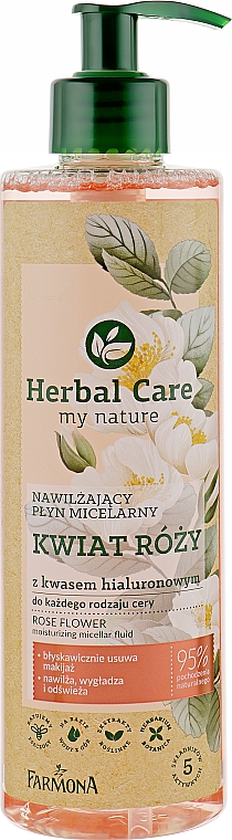 Зволожувальна міцелярна вода "Квітка троянди" - Farmona Herbal Care Micellar Water
