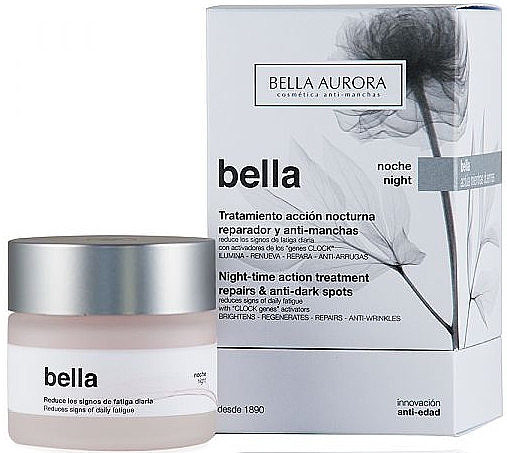 Нічний крем для обличчя - Bella Night-Time Action Treatment Repairs & Anti-Dark Spots — фото N1