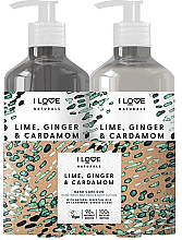 Духи, Парфюмерия, косметика Набор - I Love Naturals Hand Care Duo Lime, Ginger & Cardamom (h/lot/500ml + h/wash/500ml)