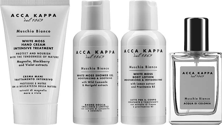 Acca Kappa White Moss - Набір (edc/50ml + sh/gel/100ml + b/lot/100ml + h/cr/75ml) — фото N3
