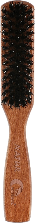 Гребінець для волосся із зубцями зі щетини кабана та нейлону, 5 рядків, плоский - Gorgol — фото N1
