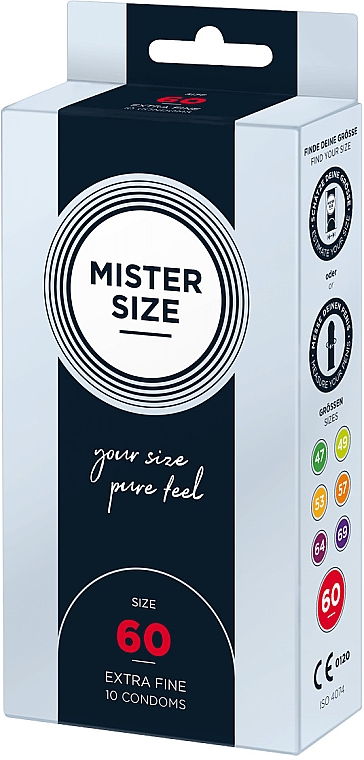 Презервативы латексные, размер 60, 10 шт - Mister Size Extra Fine Condoms — фото N2