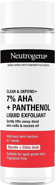 Пилинг для лица - Neutrogena Clear & Defend+ 7% Aha+Panthenol Liquid Exfoliant — фото N1