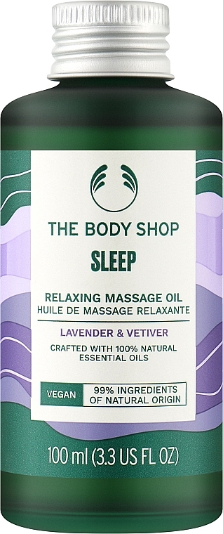 Розслаблювальна масажна олія для сну «Лаванда і ветивер» - The Body Shop Sleep Relaxing Massage Oil — фото N1