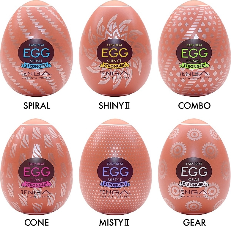 Набор, 6 предметов - Tenga Easy Beat Egg Hard Boiled Package II — фото N3