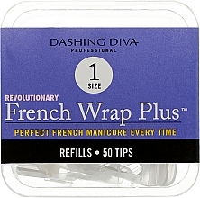 Духи, Парфюмерия, косметика Типсы узкие "Френч Смайл+" - Dashing Diva French Wrap Plus White 50 Tips (Size-1)
