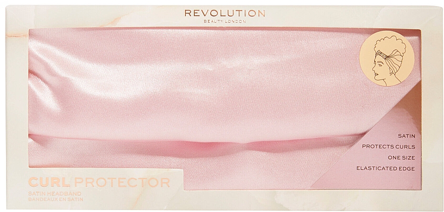 Повязка на голову, розовая - Revolution Haircare Satin Headband Pink — фото N2