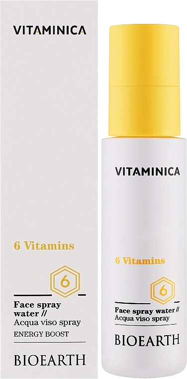 Спрей для обличчя - Bioearth Vitaminica 6 Vitamins Face Spray Water — фото N2