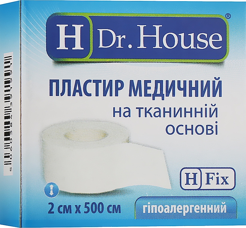 Медичний пластир на тканинній основі, 2х500 см - H Dr. House — фото N1