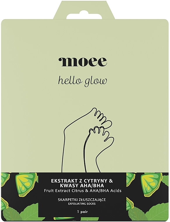 Пилинг для ног с экстрактом лимона, AHA/BHA- кислотами - Moee Hello Glow — фото N1