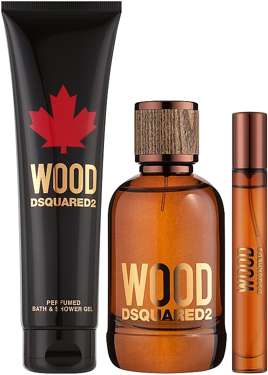 Dsquared2 Wood Pour Homme - Набор (edt/100ml + edt/10ml + sh/gel/150ml) — фото N2