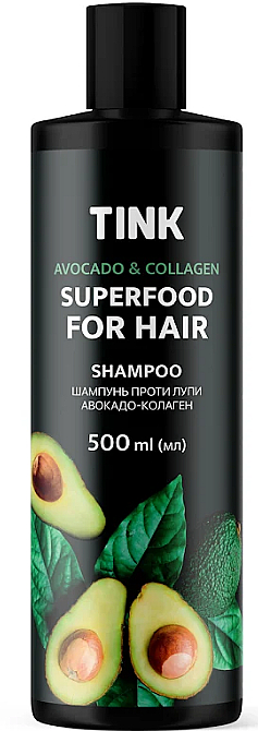 Шампунь проти лупи "Авокадо й колаген" - Tink SuperFood For Hair Avocado & Collagen Shampoo — фото N4