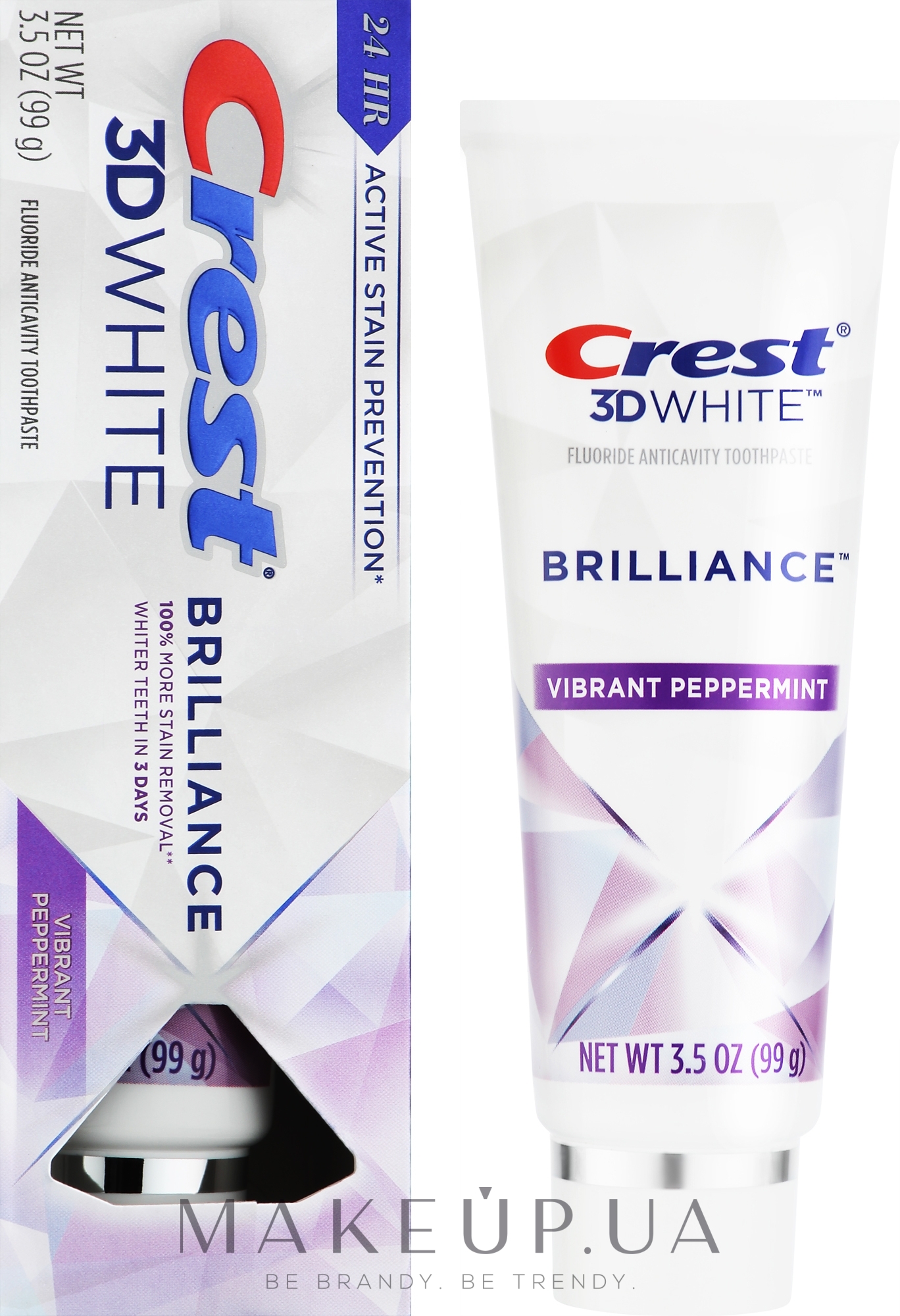 Отбеливающая зубная паста - Crest 3D White Brilliance Vibrant Peppermint Whiter Teeth In 3 Days  — фото 99g