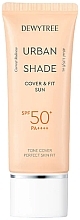 Парфумерія, косметика Сонцезахисний крем для вирівнювання тону шкіри - Dewytree Urban Shade Cover And Fit Sun SPF50+ PA++++