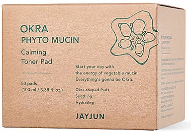 Педи для зволоження шкіри - JayJun Okra Phyto Mucin Calming Toner Pad — фото N2