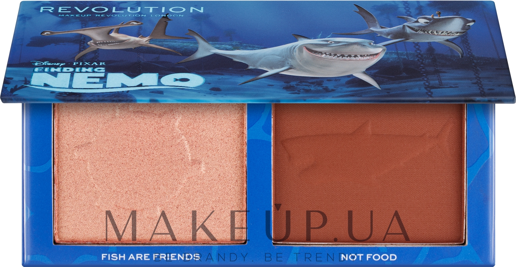 Палетка для контуринга лица - Makeup Revolution Disney & Pixar’s Finding Nemo Fish Are Friends Bronzer And Highlighter Palette — фото 9g