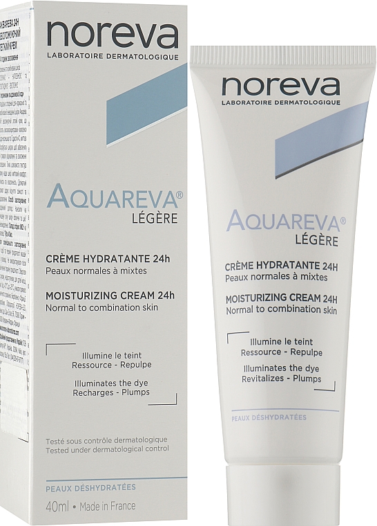 Легкий крем для обличчя - Noreva Aquareva Light Moisturizing Cream 24H — фото N2