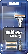 Бритва з 6 змінними касетами - Gillette Sensor 3 — фото N2