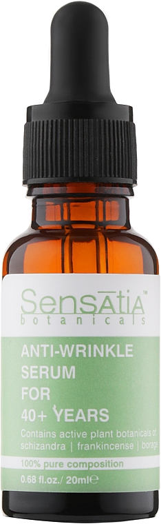 Сироватка для обличчя від зморщок 40+ - Sensatia Botanicals Anti-Wrinkle Serum For 40+ — фото N1